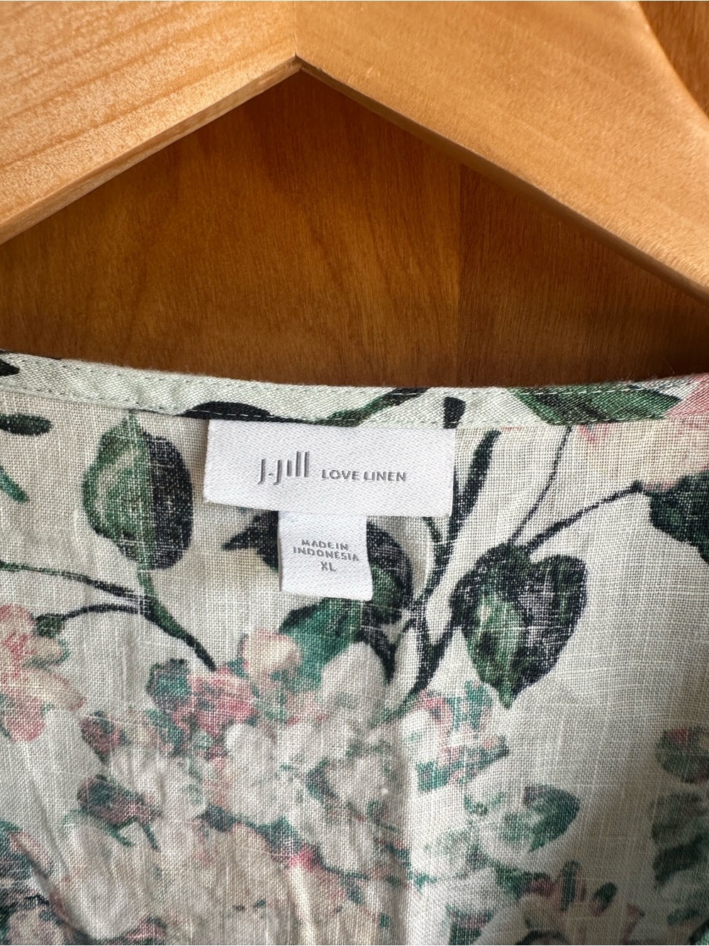 J. Jill Floral Sleeveless Linen Dress in White, Pink, Green - Picture 3 of 4